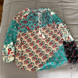 Women’s Patchwork Floral Blouse